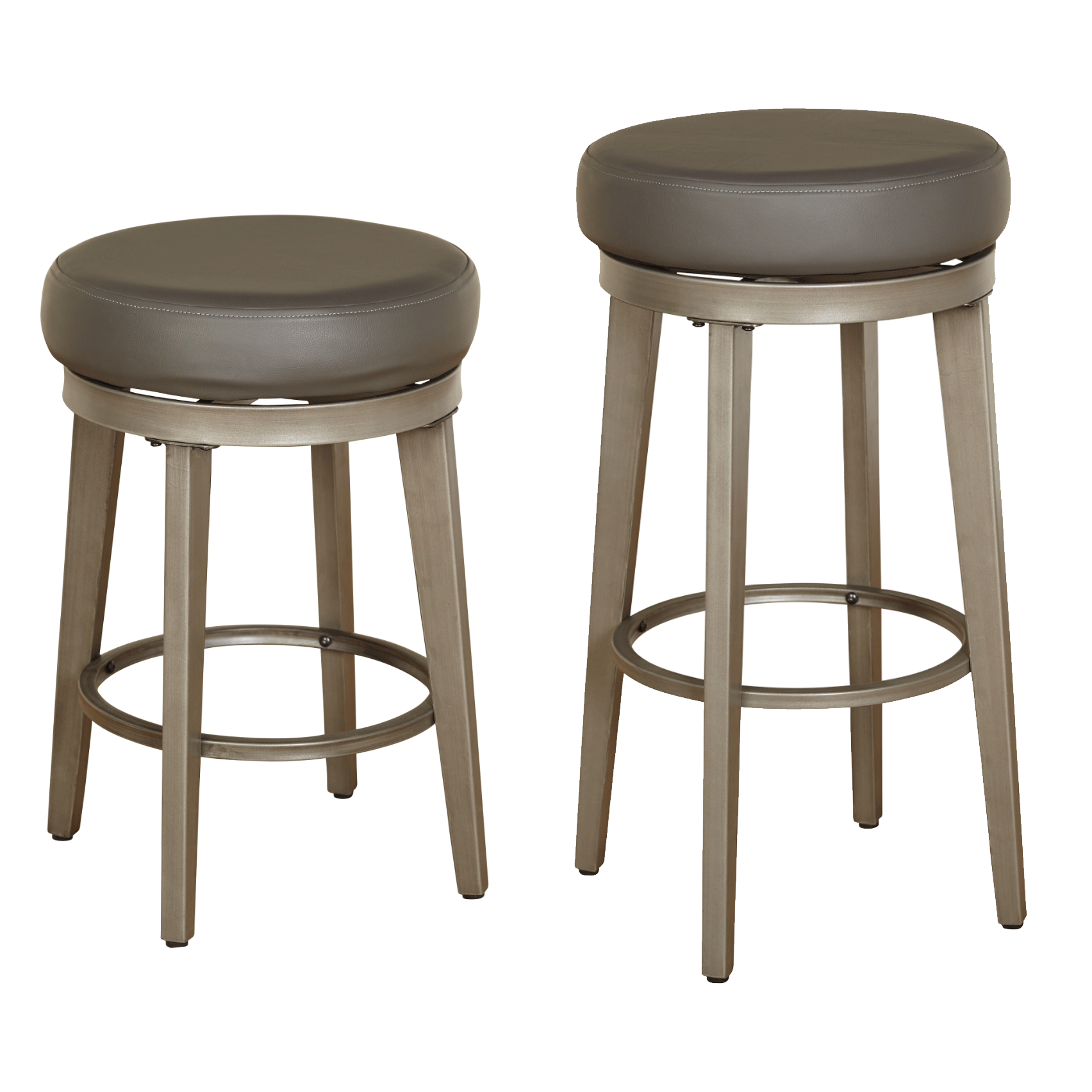 angelo:HOME Swivel Stools - Linden Gun Metal set of 2 (grey)