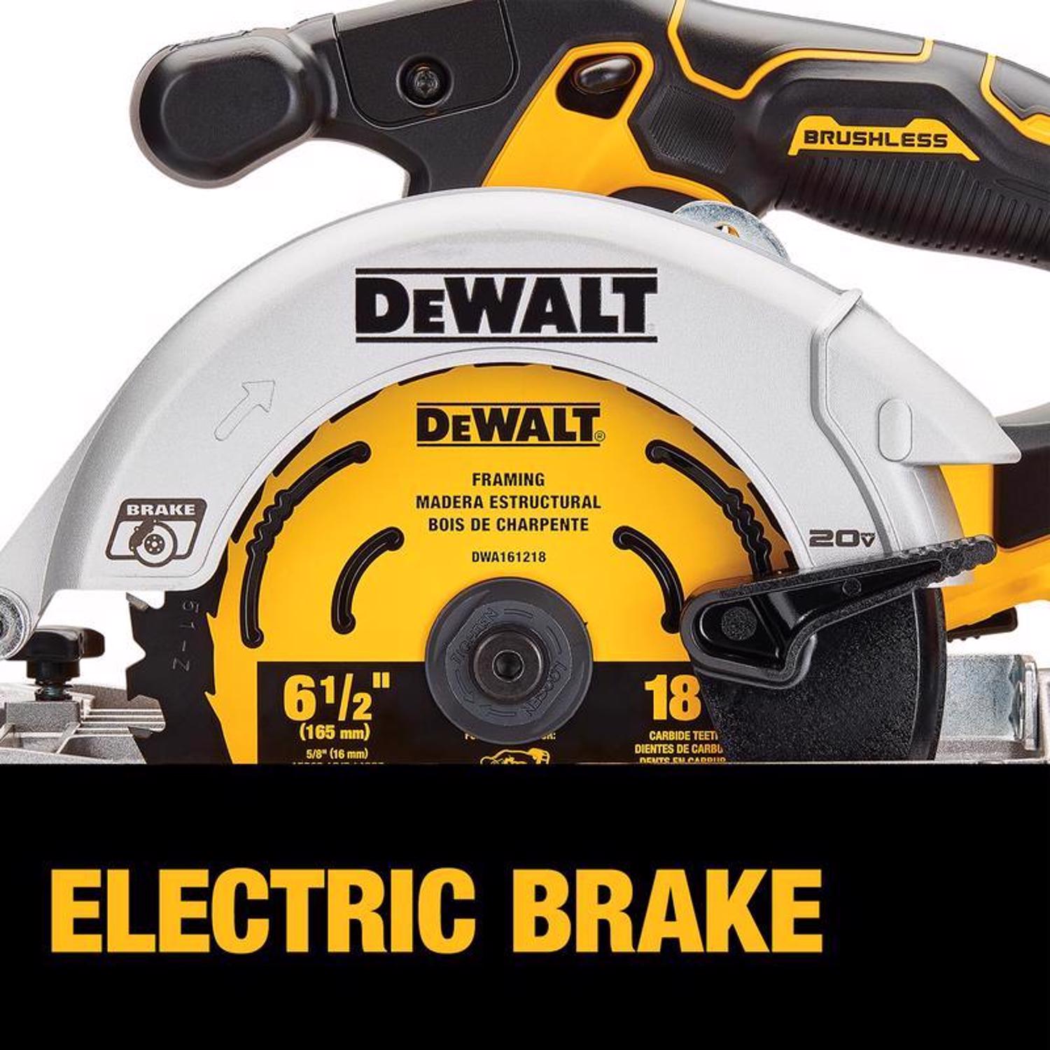 DW 20V MAX 6-1/2 in. Cordless Brushless Circular Saw with Brake Tool Only