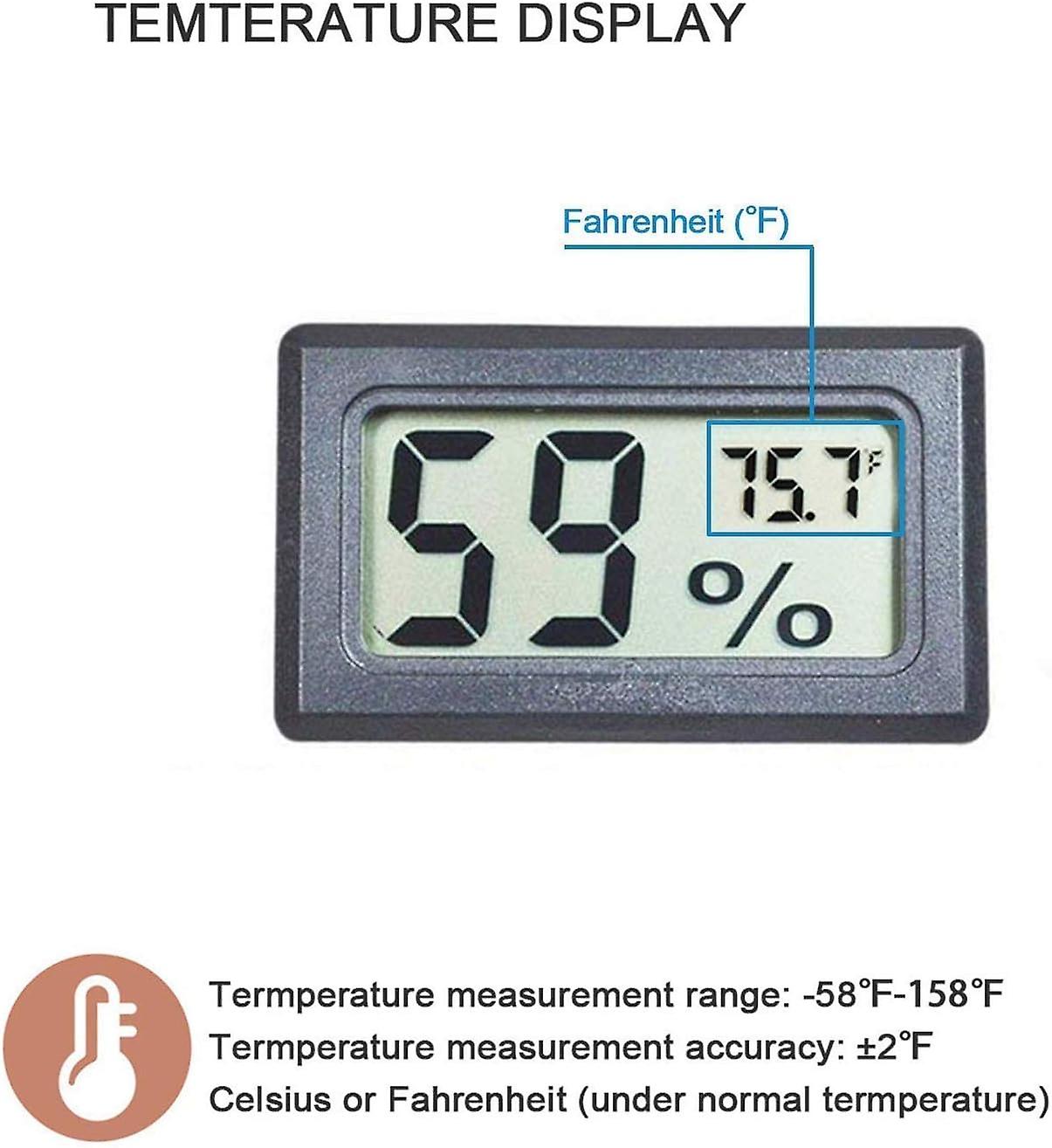 4-pack Mini Digital Electronic Temperature Humidity Meters Gauge Indoor Thermometer Hygrometer Lcd Display Fahrenheit () For Humidors， Greenhouse， Gar