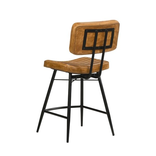 Set of 2 PU Counter Height Stool with Metal Legs