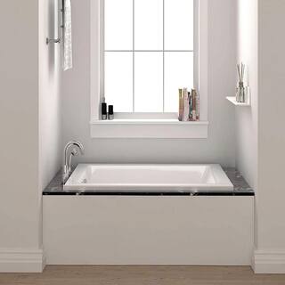 FINE FIXTURES 48 X 32 in. Acrylic Rectangular Drop-in Bathtub in White BT106