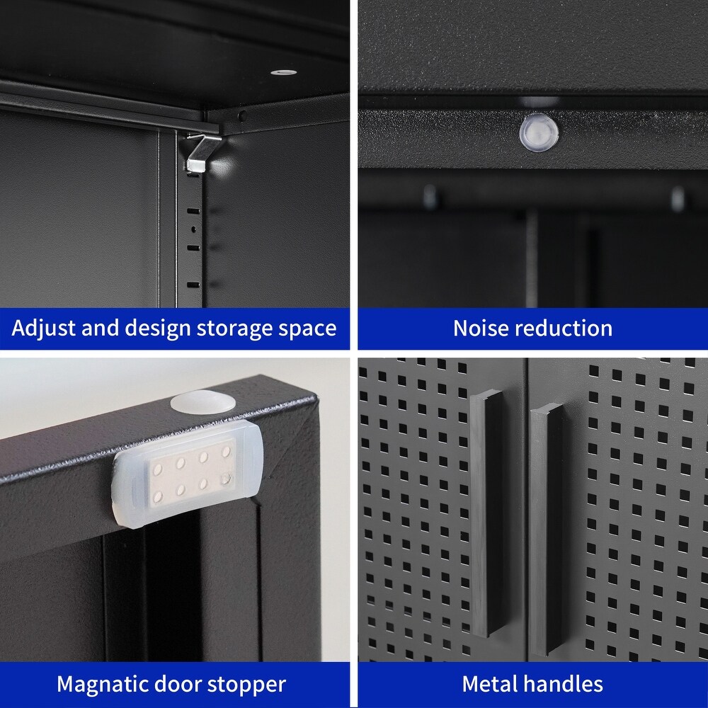 Steel Storage Cabinet with 2 Doors and 2 Adjustable Shelves