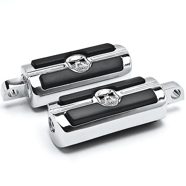 Skull Head Front or Rear Foot Peg Foot Rests Chrome Compatible with Harley-Davidson Sportser Male Peg Mount