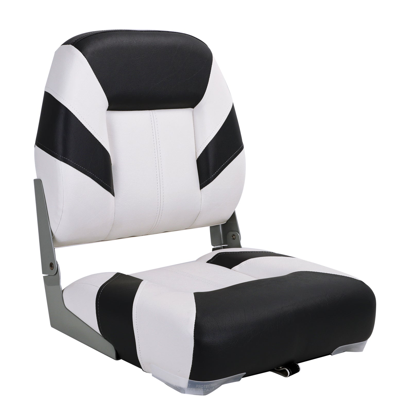 NORTHCAPTAIN Deluxe White/Black Low Back Folding Boat Seat， 1 Seat