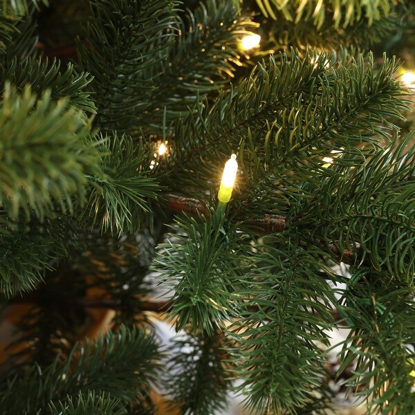 6Ft PreLit Hinged Green Full Fir Artificial PE Christmas Tree