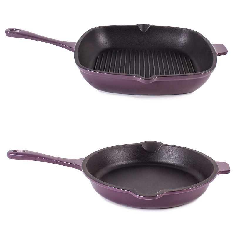 BergHOFF Neo 2-pc. Cast-Iron Frypan and Grill Pan Set