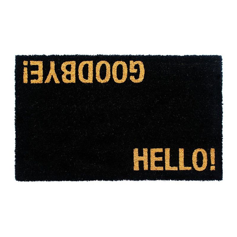 RugSmith Machine Tufted Hello， Goodbye Coir Doormat