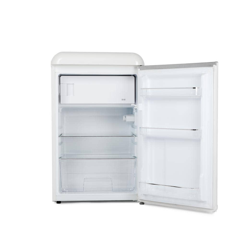 Commercial Cool 40 cu ft Retro Mini Fridge with Full Width Freezer Compartment in White