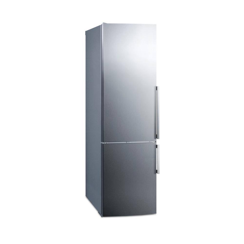 Summit Appliance 23.25 in. W 11.1 cu. ft. Bottom Freezer Refrigerator in Stainless Steel Counter Depth FFBF247SSIMLHDE