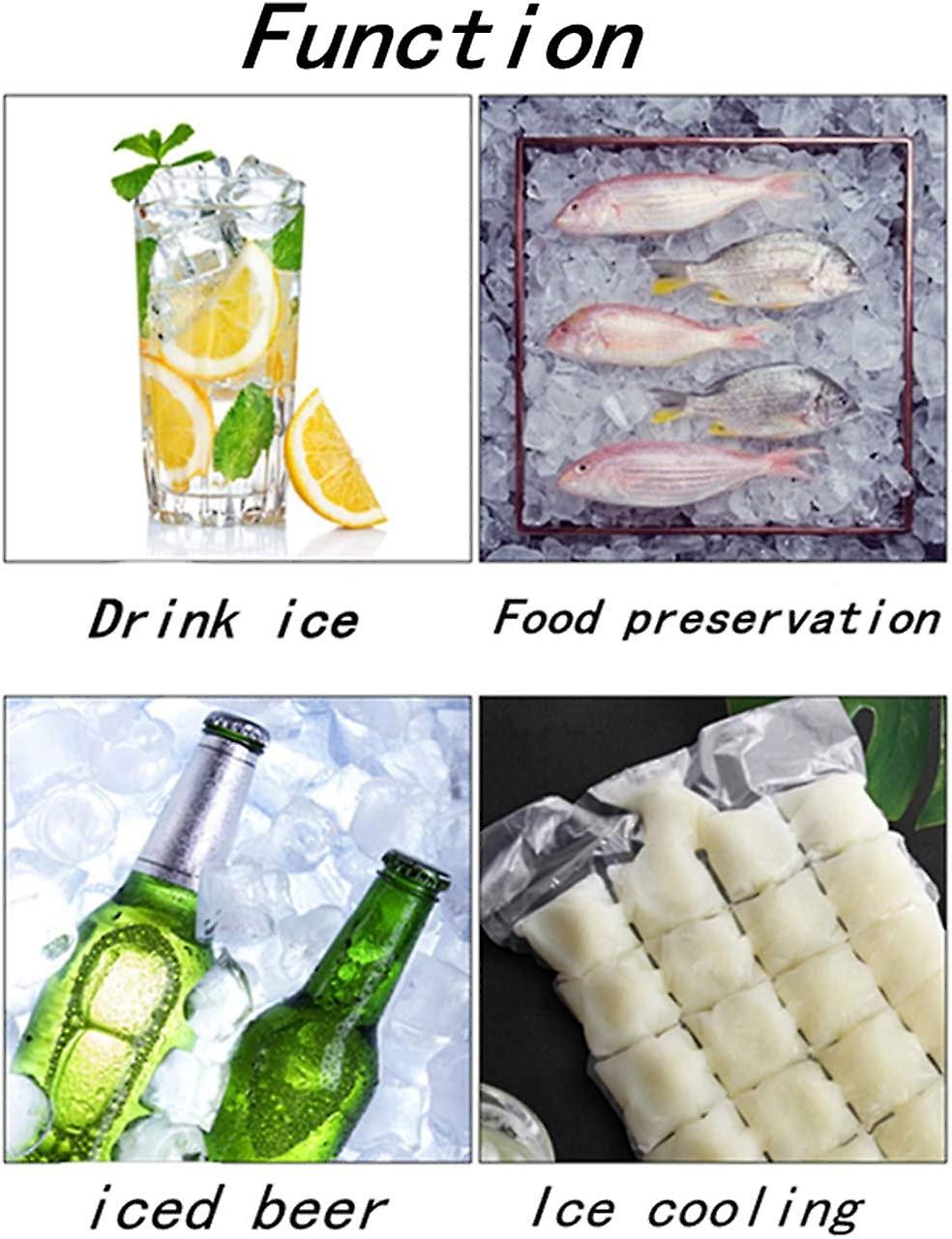 Disposable Ice Cube Bag 100 Pack (2400 Ice Cubes)ice Cube Mold Trays， Ice Cube Trays，self-seal Freezing Maker， With Silicone Funnel (white-100pcs)