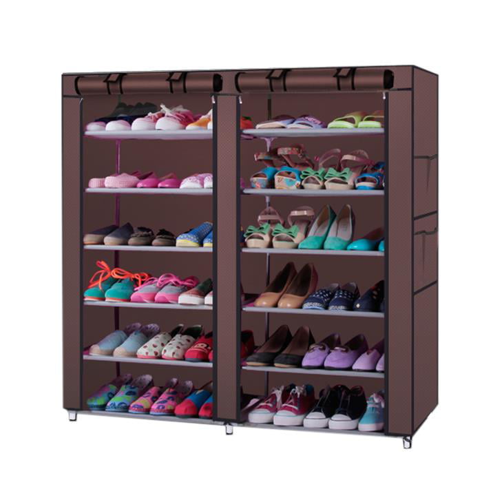 Ktaxon 12 Grids Portable Shoe Cabinet 6 Tiers Shoe Rack Shoe Shelf Tower Shoe Storage Organizer Space Saving with Non-woven Fabric Cover for Closet Entryway Bedroom Living Room Dorm Home， Multiple Col