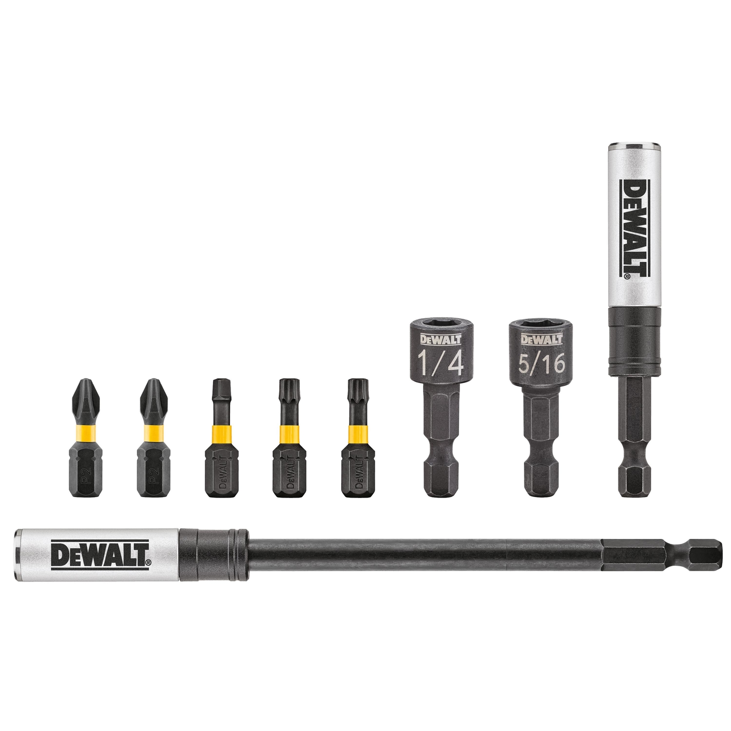 DW FlexTorq Hex 1/4 in. Impact Driver Bit Set 9 pc