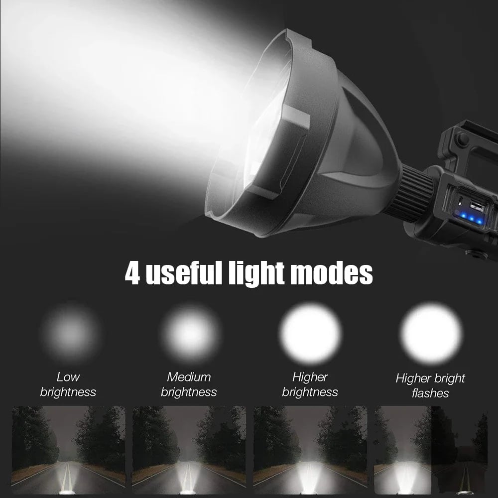 ⏰  Promotion 49% OFF - Rechargeable Handheld Spotlight Flashlight 90000 High Lumens