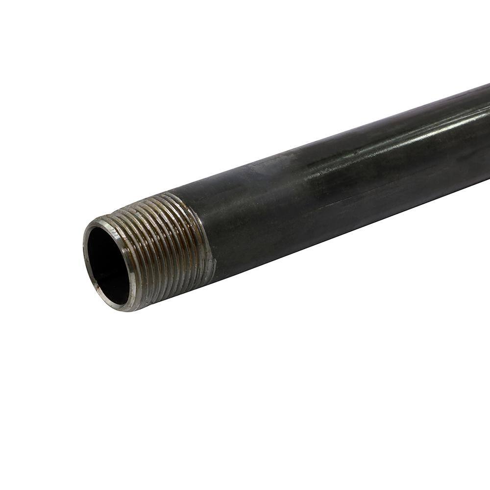 The Plumber's Choice 2 in. x 48 in. Black Steel Pipe 2048PBL