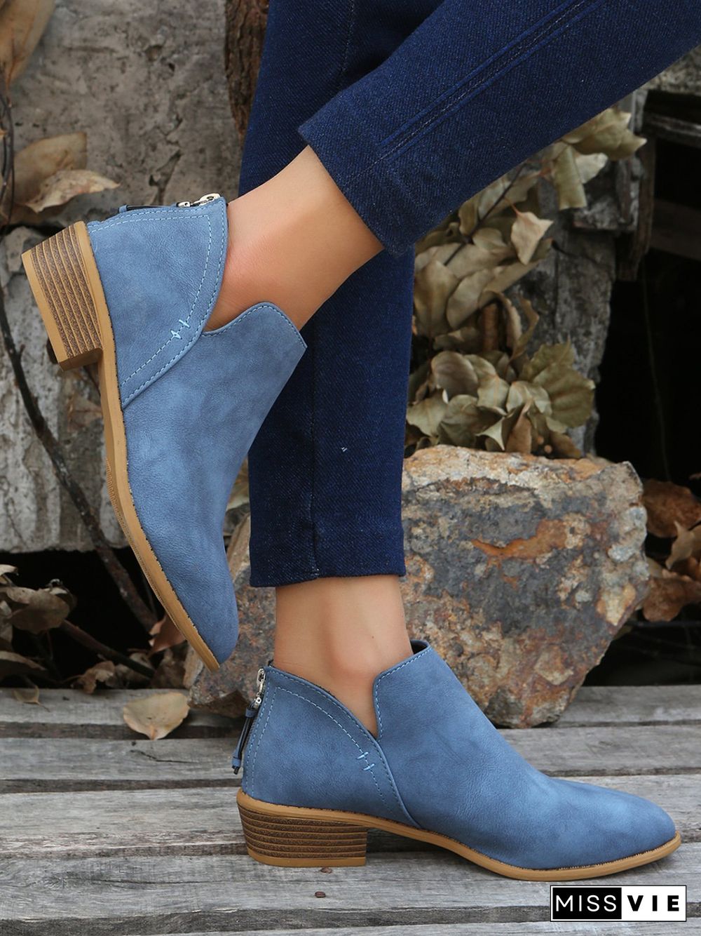 Simple Plain Chelsea Zip Ankle Boots