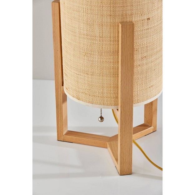 Quinn Table Lantern Natural Wood Adesso