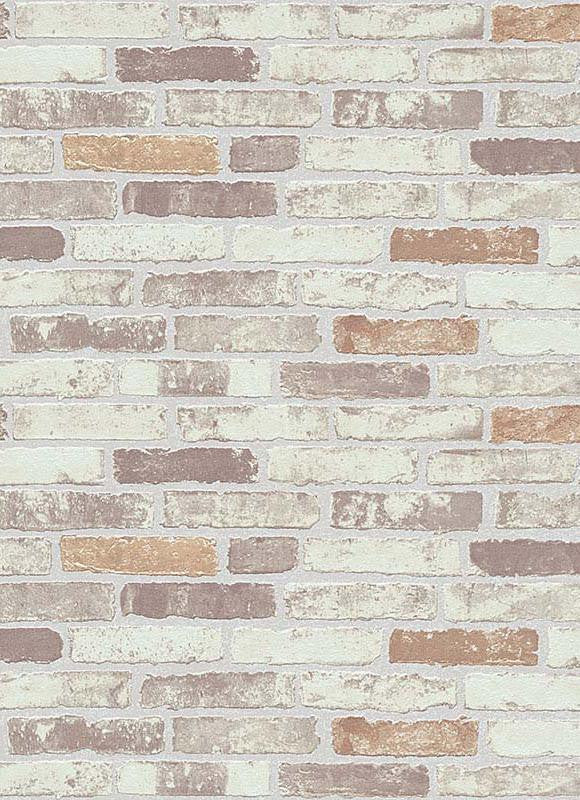 Bryce Faux Brick Wallpaper in Beige, Brown, and Creme design by BD Wall