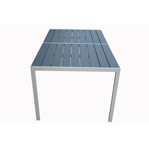 Kozyard Coolmen Outdoor Patio Dining Table with PowderCoated Frame and Wood Like Laminate Table Top