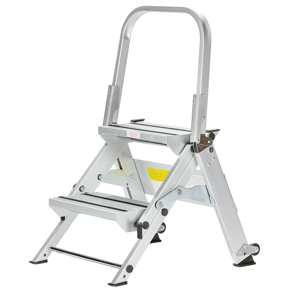 2 Step Aluminum 300-Lb Type IA Step Ladder ;