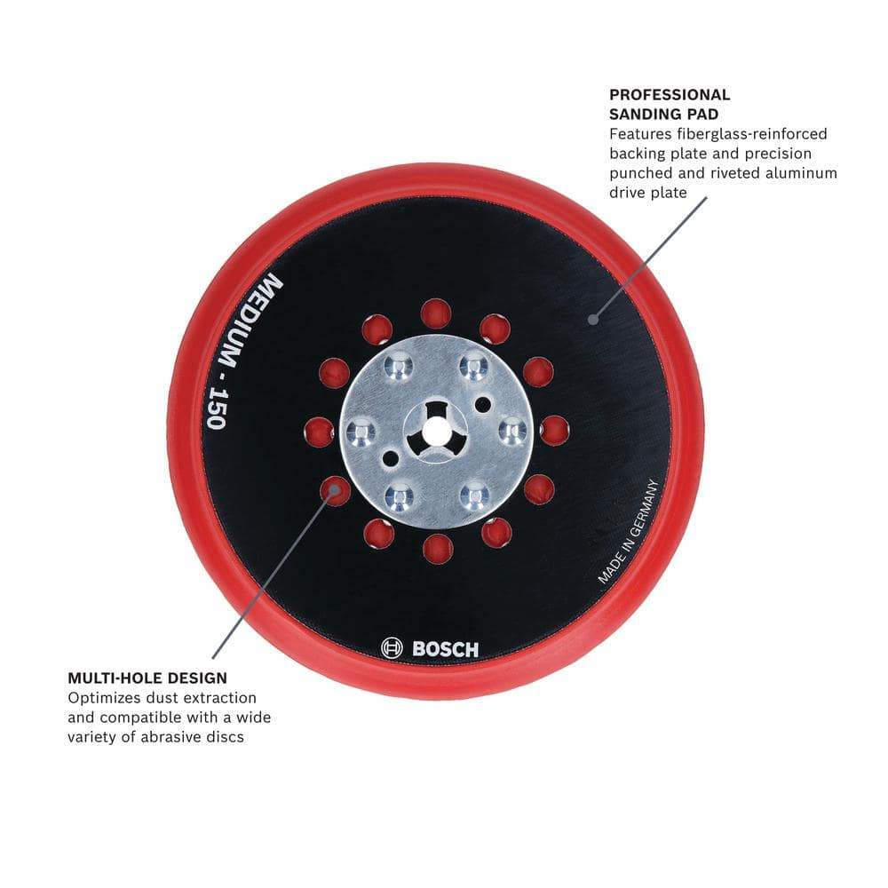 Bosch 6 in. Medium Hook-and-Loop Multi-Hole Sanding Pad RSM6045