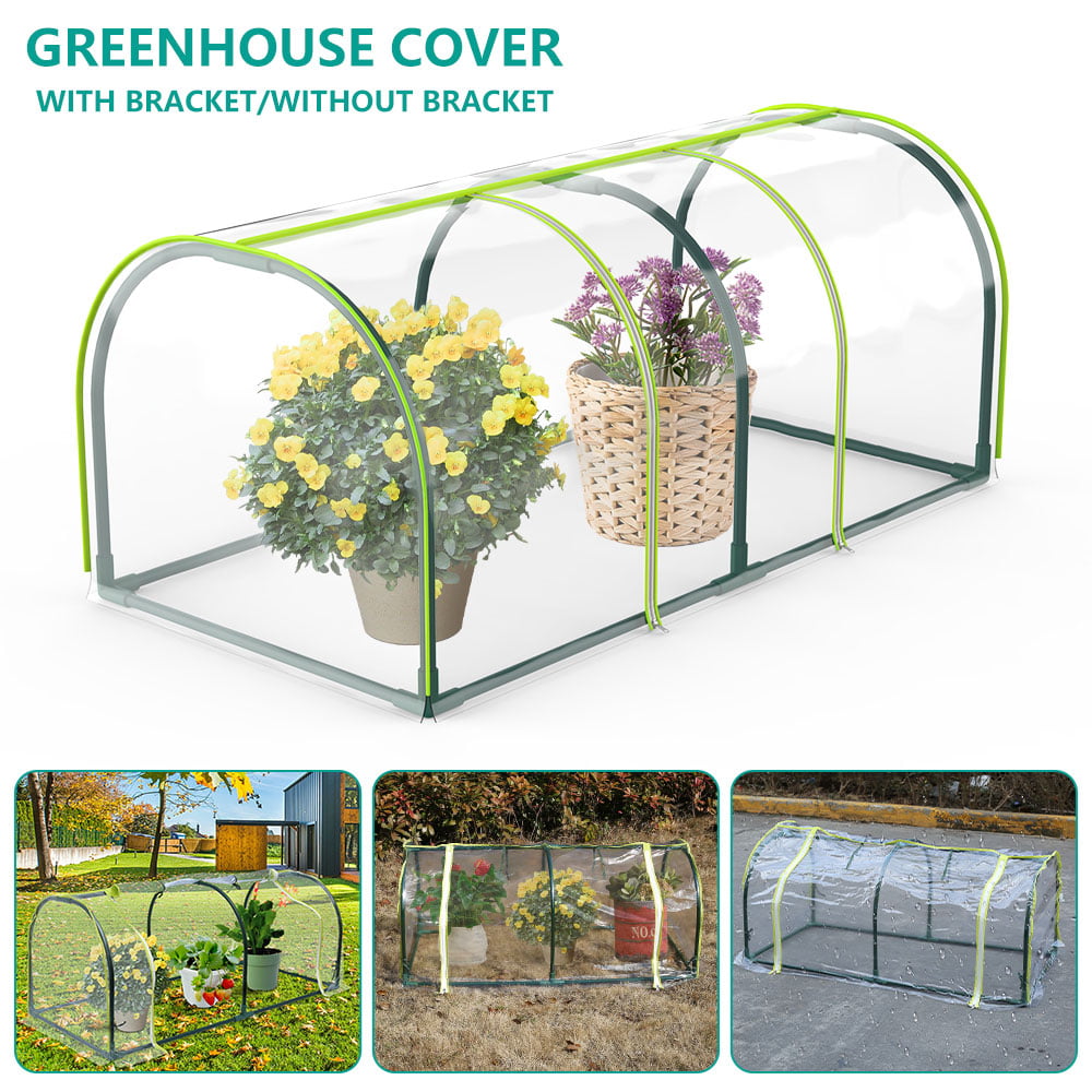 ODOMY Mini Tunnel Greenhouse, 120 x 60 x 50cm Portable Garden Greenhouse Cover Grow House Tent Outdoor Plastic Plant Covers for Seed Plants Vegetables Flower Grow