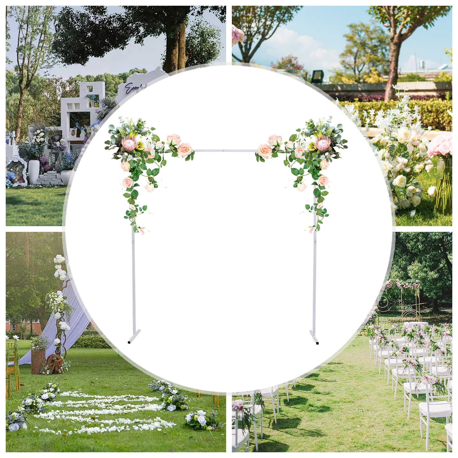 TOOL1SHOoo Wedding Archway Outdoor Garden Arch Flowers Climbing Plants Trellis Metal Decor