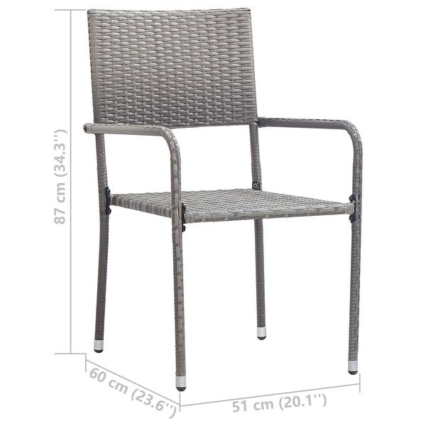 3 Piece Patio Dining Set Gray - Overstock - 37575982