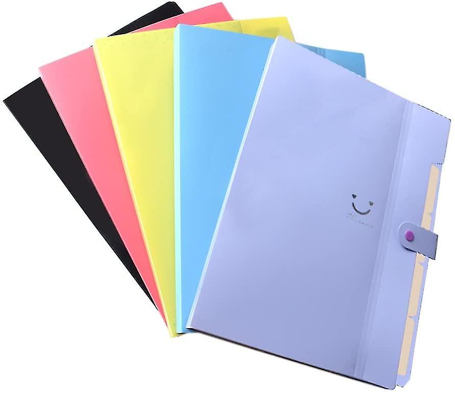 2 Pieces Of Creative A4 Folder With 5 Compartments， Pp (random Color)