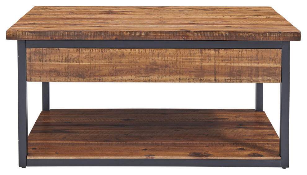 Claremont Rustic Wood Set  Coffee Table and End Table  Drawer   Industrial   Coffee Table Sets   by Bolton Furniture  Inc.  Houzz