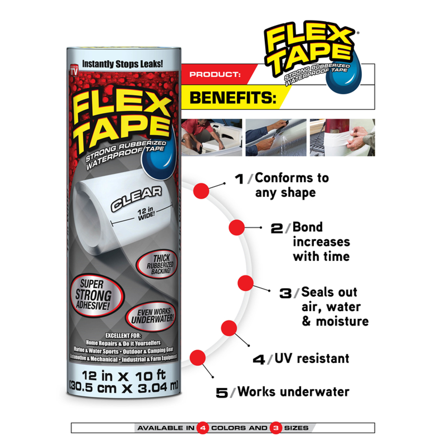 FLEX SEAL Family of Products FLEX TAPE MINI 3 in. W X 4 in. L White Waterproof Repair Tape