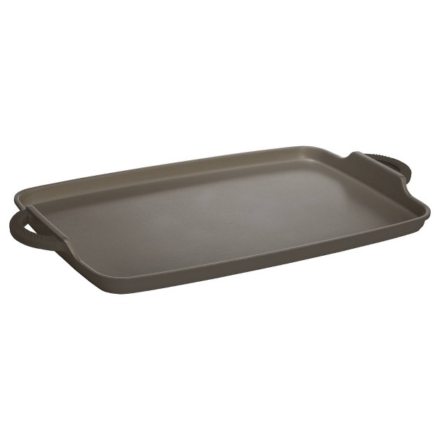 Goodful Cast Aluminum Ceramic Double Burner Griddle Charcoal Gray