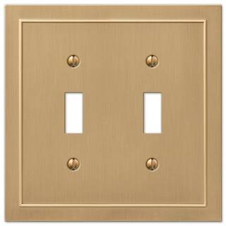 AMERELLE Bethany 2 Gang Toggle Metal Wall Plate - Brushed Bronze 57TTBZ