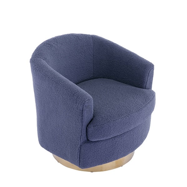 30.7'' Boucle Swivel Accent Barrel Chair Comfy Sofa for Living Room， 360 Degree， Sloped Arm Sofa， Single Cushion Sofa