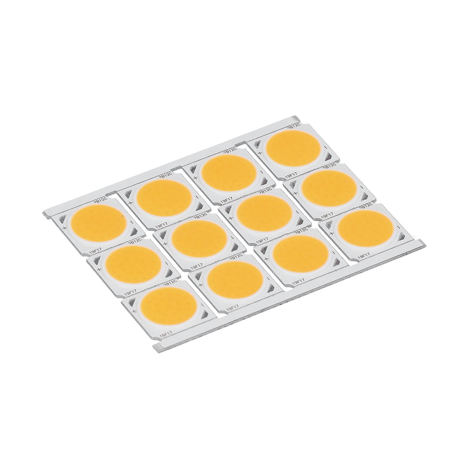 12Pcs COB Light Source High Power Round LED Chip 12W 36‑41V 1080LM for DIY Indoor LightingWarm Light