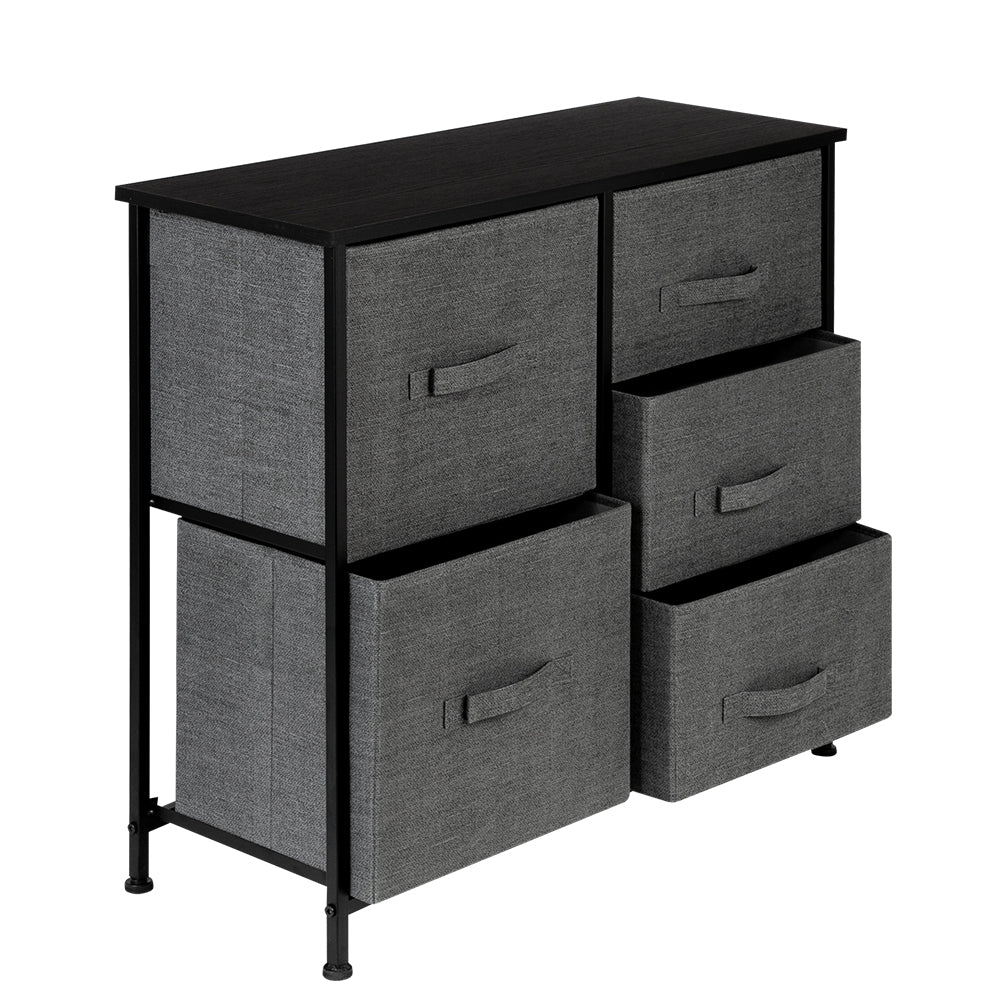 Dresser Organizer with 5 Drawers, Fabric Dresser Tower Gray