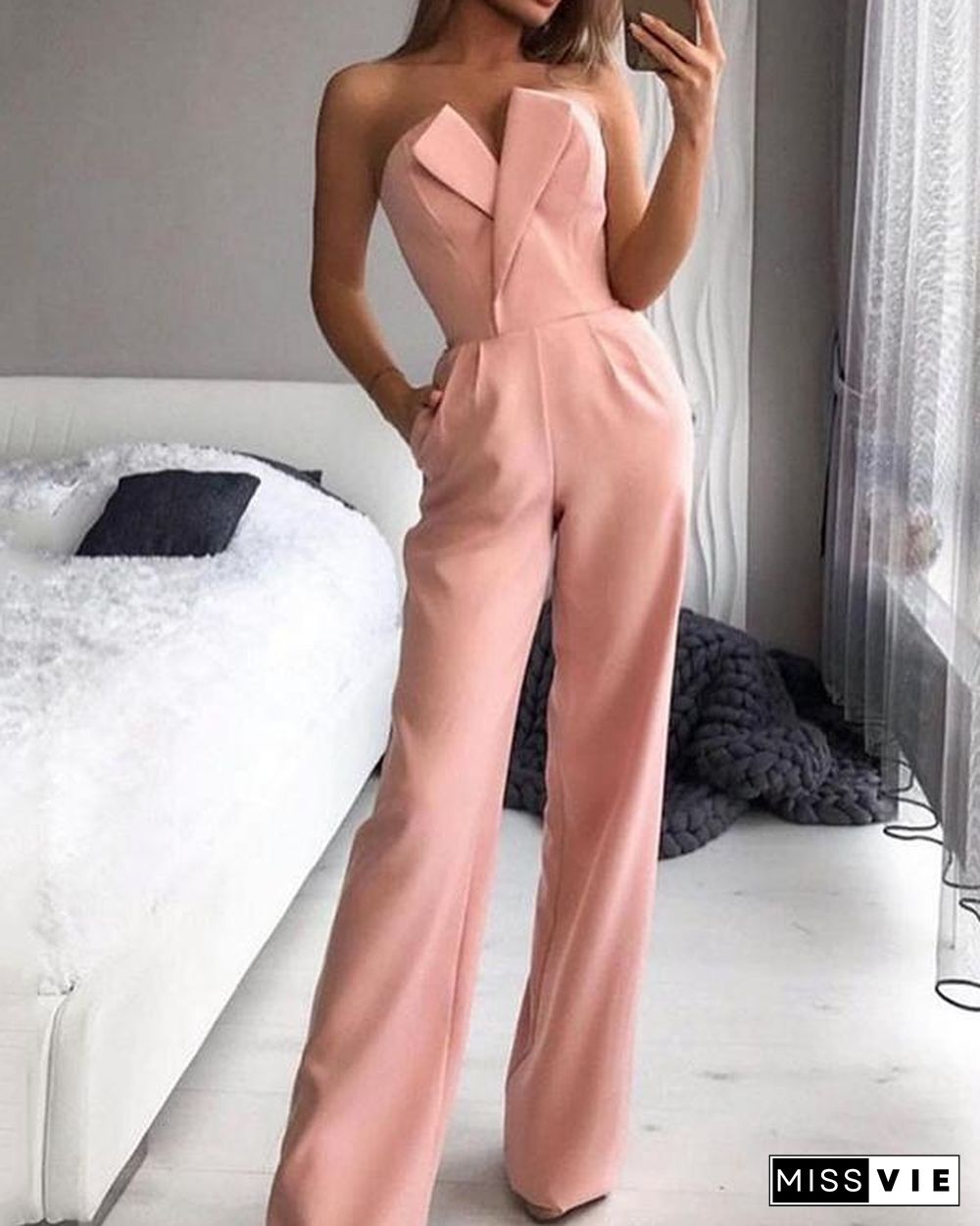 Women Formal Wide Leg Jumpsuit