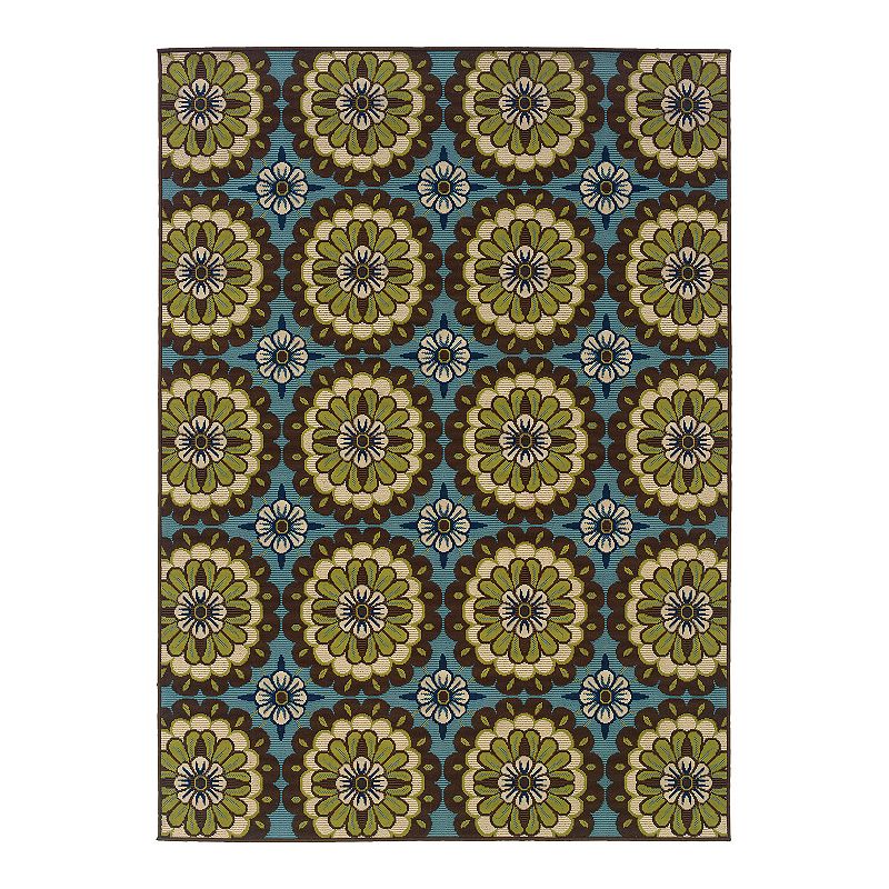 StyleHaven Cayman Floral Medallion Indoor Outdoor Rug