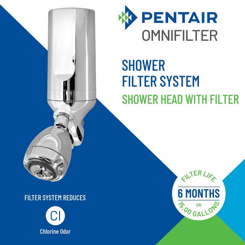 OmniFilter Shower Filter with Head Water Filtration System in Chrome SFS-SG-15000-QC-1