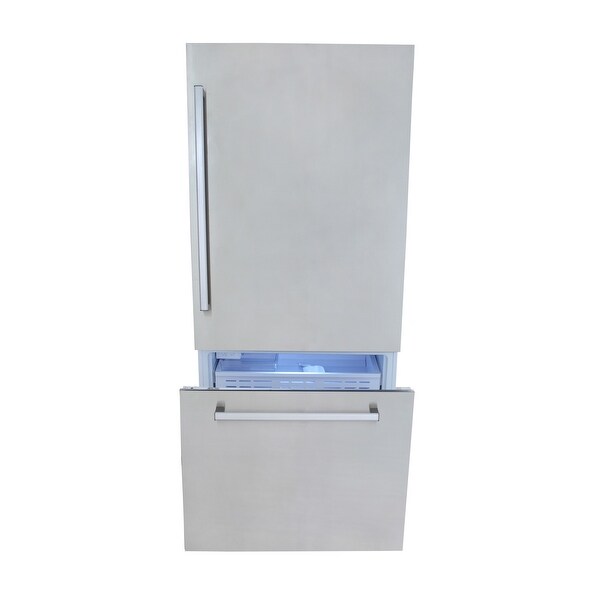 36 in. Width 19.6 cu. ft. Built-In Bottom Freezer Refrigerator in Custom Panel Ready， Counter Depth - 36