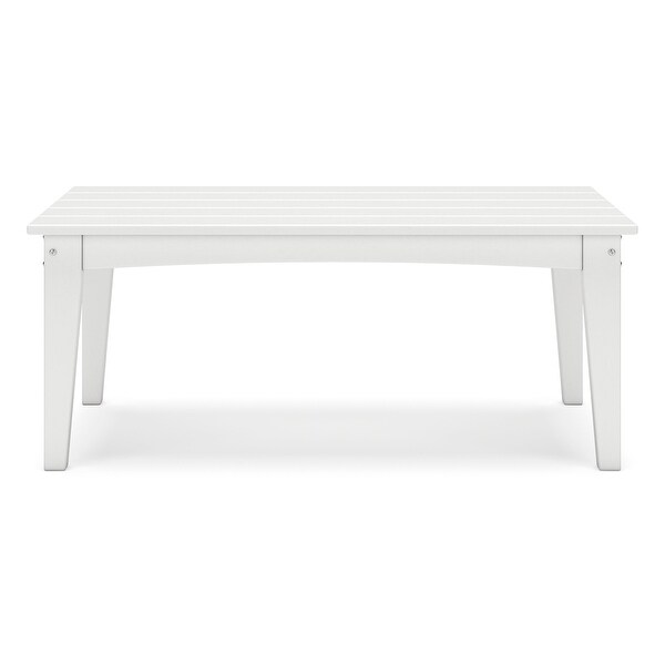 Fini 44 Inch Outdoor Coffee Table，Slatted Top，Modern Style，White Finish