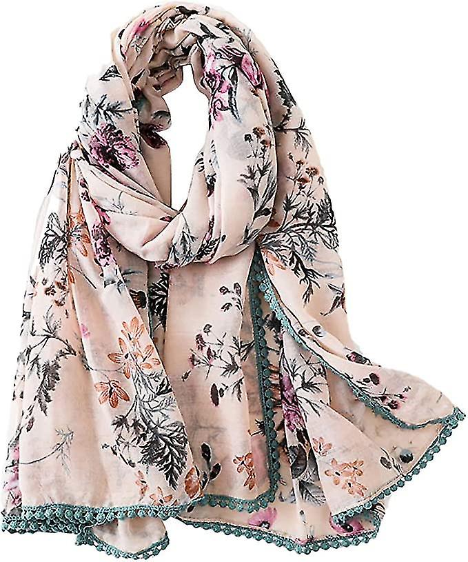 Women's Scarf Long Soft Floral Print Lightweight Neck Scarves Shawl Wrap Ladies Clothing Accessory(1pcs，muliticolor)