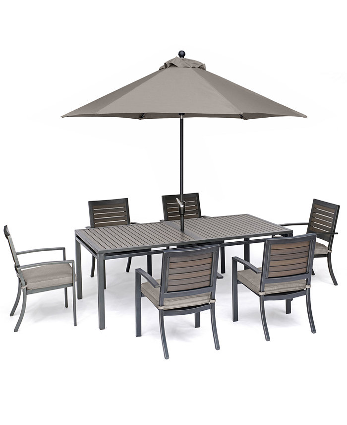 Agio CLOSEOUT! Marlough II Outdoor Aluminum 7-Pc. Dining Set (84 x 42 Dining Table and 6 Dining Chairs)