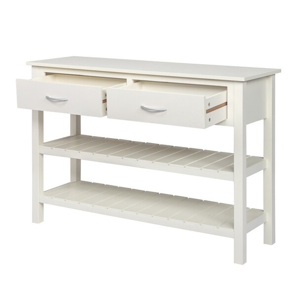 3-Tier Entryway Living Room Console Table with 2 Drawers