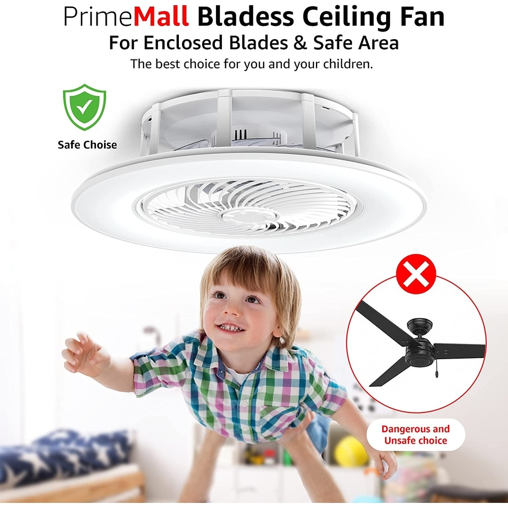 Bladeless Ceiling Fan with Light and Remote Control Low Profile Ceiling Fan 22\