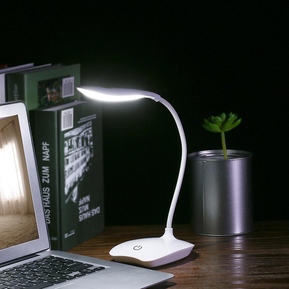 Led Desk Lamp With Usb Port 3 Dimmable Brightness Touch Control Ultralight White Rechargeable Eye-caring Table Light With 360 Rotatable Head Flexible