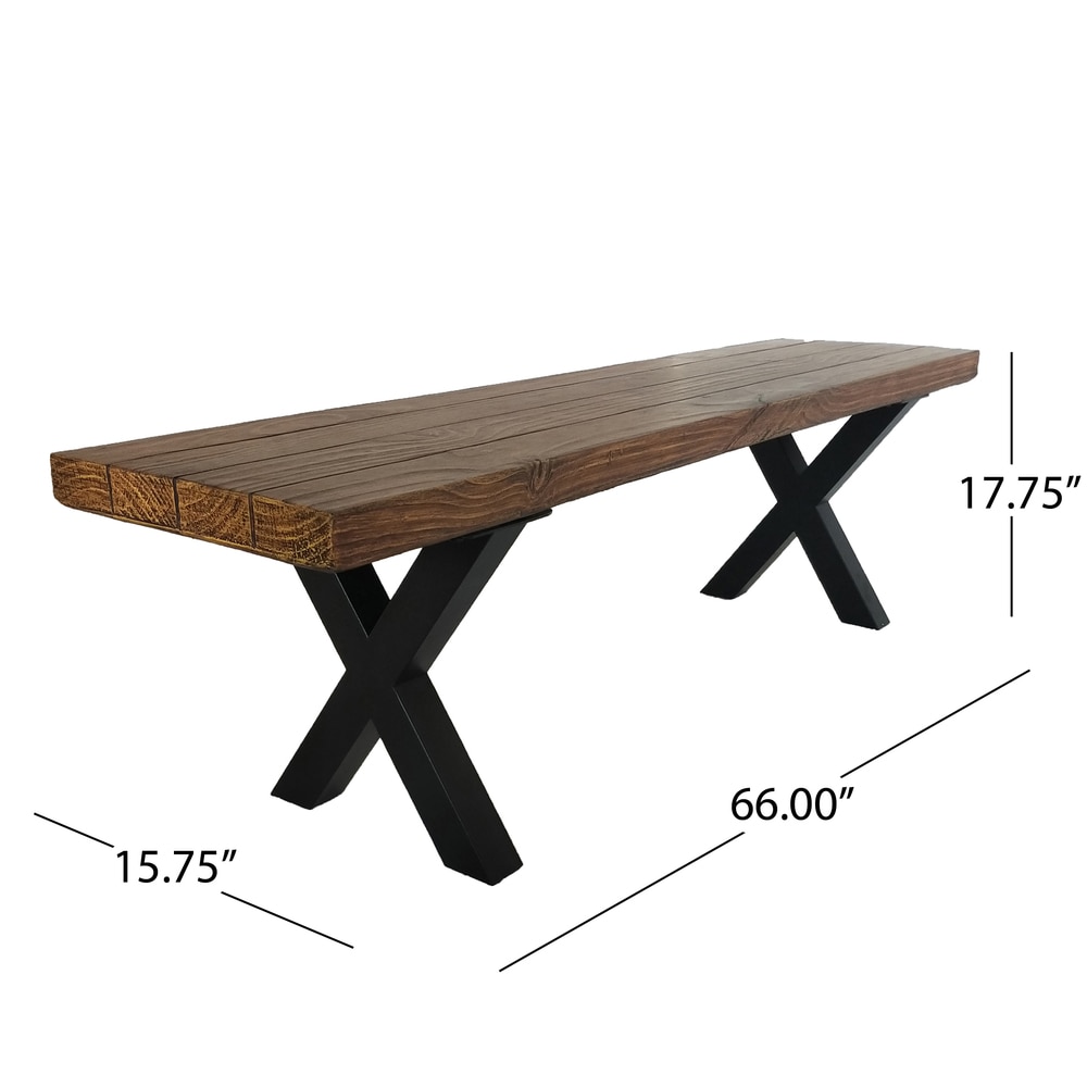 Mitzy Light Weight Concrete Picnic Dining Bench by Christopher Knight Home