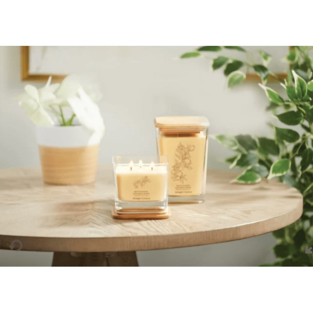 Yankee Candle  Well Living Collection - Medium Square Candle in Revitalizing Ginger & Lemon