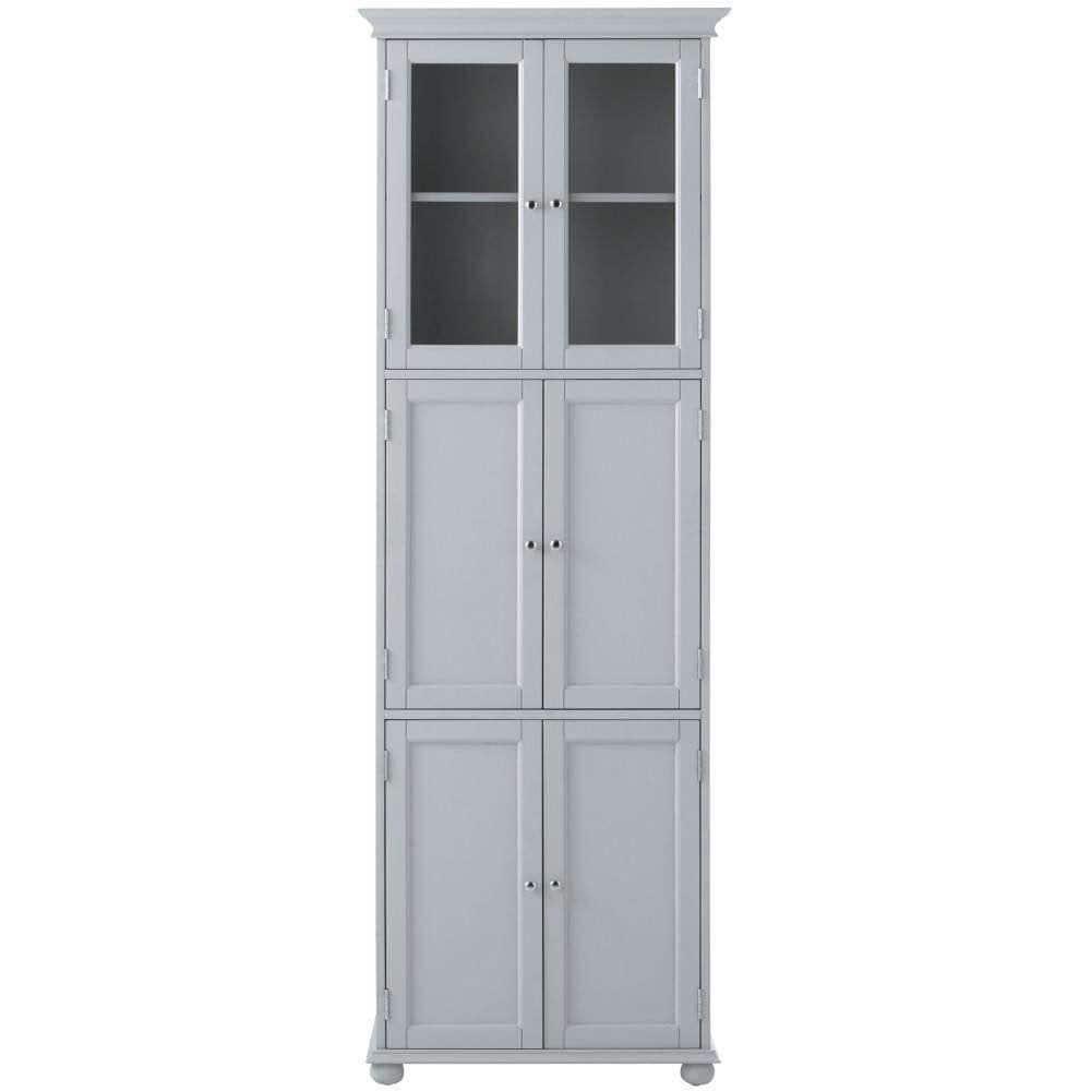 Home Decorators Collection Hampton Harbor Tall Cabinet with 25 in W in Gray Finish