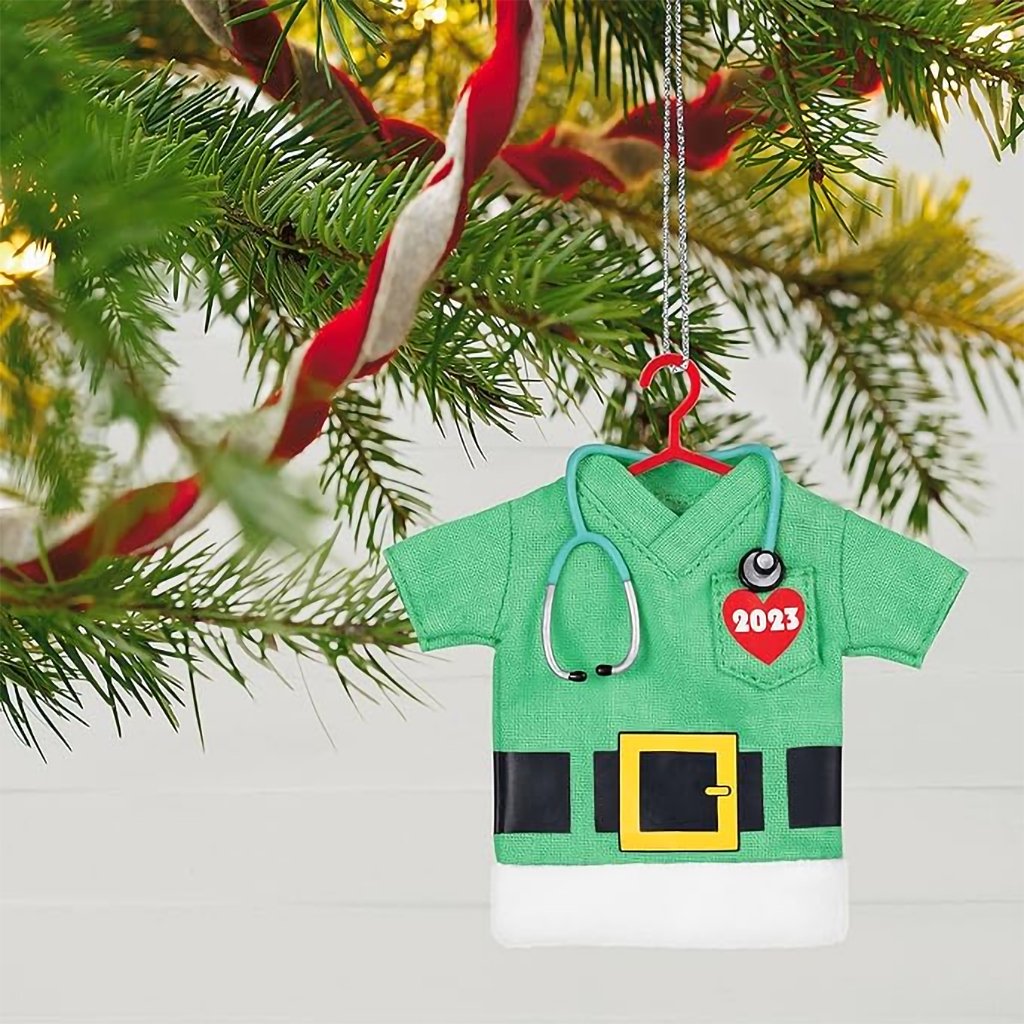 Hallmark  2023 Keepsake Ornament The Gift of Caring, Fabric Scrubs Ornamen