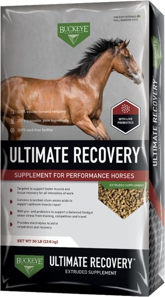 Buckeye Nutrition Ultimate Recovery Extruded Performance Pellets Horse Supplement， 30-lb bag